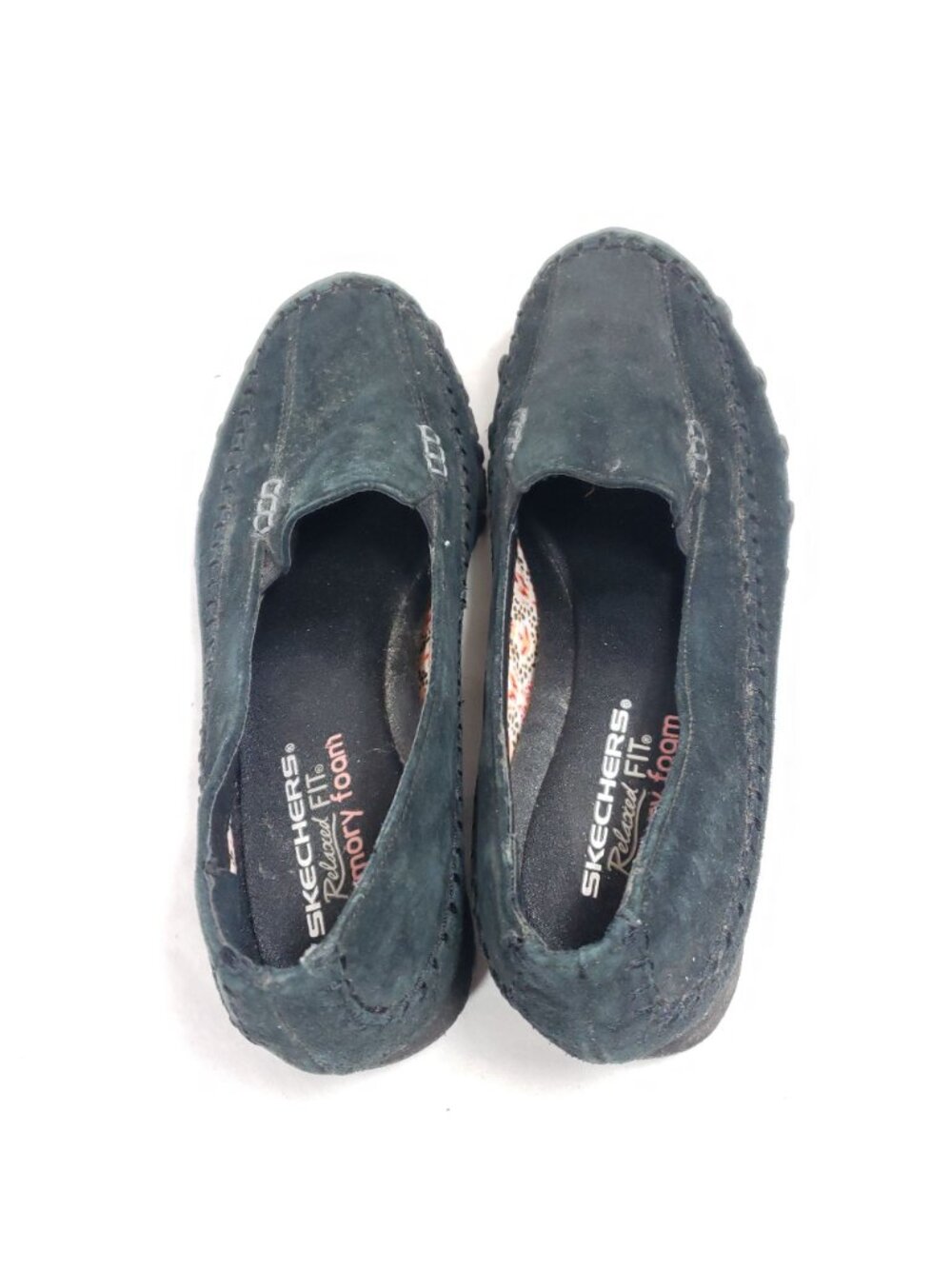 Skechers Biker Pedestrian Slip On Shoes Women's Size 8/38 Black Suede Leather - Picture 7 of 8